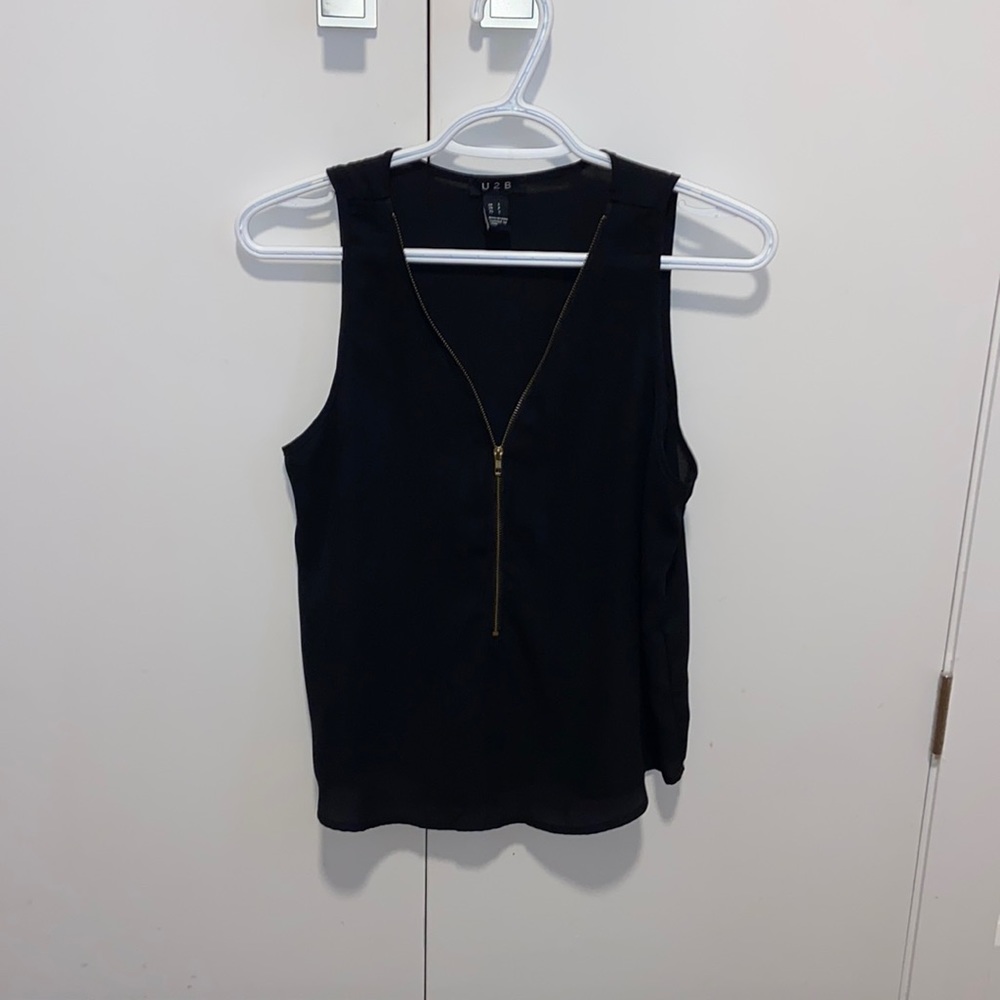 3/$40 U2B Zipper Tank Top Blouse